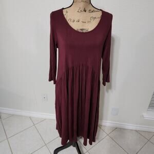 AGNES & Dora‎ brick red long sleeve super soft midi dress size medium